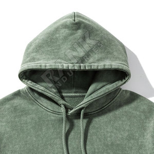 Servicio OEM, el mejor material disponible en diferentes colores básicos, sudaderas con capucha para hombre, mezcla de algodón, lavado ácido. - Product Image 5