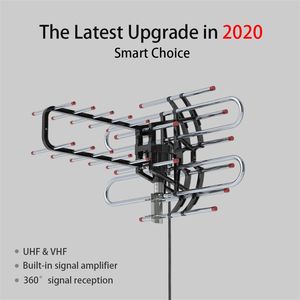 TA-851B 360 ° rotazione UV doppia frequenza TV Antenna 45-860MHz gamma 22-38dB Open Silver - Product Image 1