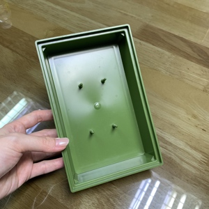 Contenedor de Flores Selon Base, Plástico Verde, 17cm (Ancho) x 10cm (Profundidad) x 3.5cm (Alto), para Arreglos Florales, Navidad, Día del Padre, Bodas - Product Image 1