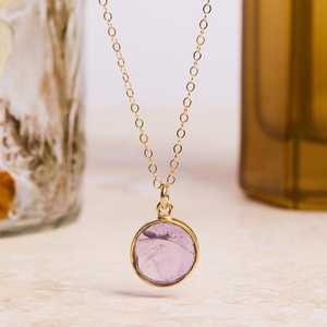 Natural Amethyst Round Gemstone Pendant 925 Silver Vintage Engagement Jewelry <b>Gift</b> for Mom Wife <b>Sister</b> Third Party Certified - Product Image 1