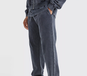 Pantalon en toile vintage délavé à l'acide pour homme, coupe décontractée / Pantalon de jogging vintage en toile délavé à l'acide pour homme - Product Image 6