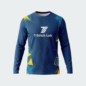 High Quality Custom Screen Printing Crew Neck Long Sleeves Blank <b>100</b>% <b>Polyester</b> T <b>Shirt</b> for Unisex Wholesale Rate Quick Dry - Product Image 2