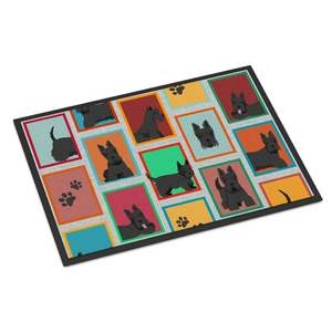 Paillasson Scottish Terrier Tapis d'entrée intérieur/extérieur antidérapant 24H X 36W Paillasson lavable à poils bas pour porte d'entrée - Product Image 1