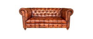 Sofá de Dos Plazas de Cuero Buff de Moda con Elegante Sofá Chesterfield de Cuero Buff Premium para Sala de Estar - Product Image 5