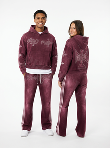 ชุดเสื้อสเวตเชิ้ตพรีเมียมคุณภาพสูงแบบสั่งทำพิเศษ พร้อมฮู้ดและกางเกงลายทาง ชุดกีฬาผ้าฝ้ายสวมใส่สบาย - Product Image 3