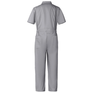 Unisex Gray Short Sleeve <b>Work</b> Coverall Breathable Cotton High Visibility <b>Waterproof</b> Industrial Safety Uniform - Product Image 2