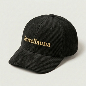 Casquette de baseball personnalisée en velours côtelé à 6 panneaux, broderie 3D en relief, ajustement réglable, décontractée, structurée, en coton, OEM, marque privée, couvre-chef - Product Image 6