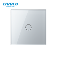 Interrupteur à contact sec LIVOLO certifié CE 12V/24V DC, 1 gang 1 voie, panneau en verre trempé norme UE pour la domotique intelligente