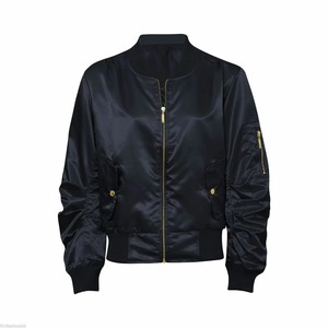 Satin <b>Jacket</b> in Factory Price Best Different Size Men Golden Satin Bomber <b>Jacket</b> Unisex Casual Zipper Closure Stand Collar - Product Image 5
