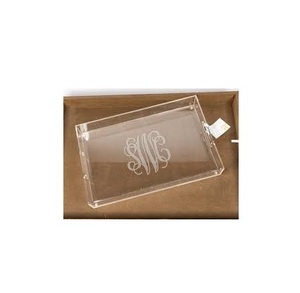 Large Rectangle <b>Clear</b> Acrylic Serving Tray with Handles Customize Design Acrylic Tray Unique Quality - Product Image 6