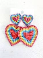 Boucles d'oreilles pendantes perlées colorées style bohème pour femme, bijoux de fête, forme goutte d'eau, perles en résine multicolores, boucles d'oreilles tendance