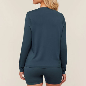 T-shirt long uni pour femme, personnalisable avec logo, idéal pour la gym, la yoga et les activités de plein air – Nouvelle collection, manches longues, couleurs personnalisables, vente chaude - Product Image 6