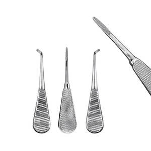 Juego de Elevadores de Raíz Rectos AHI con Dientes Largos, Mango de Acero Inoxidable, 03 Piezas, Instrumentos Dentales Manuales, Certificación CE Clase I - Product Image 1