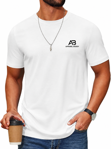 T-shirt décontracté pour homme AMY Brand, 100 % coton, manches courtes, uni, respirant, coupe classique, logo personnalisé brodé sur le devant, vente en gros - Product Image 4