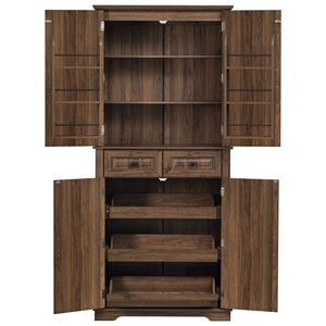 Armadio dispensa da cucina stile rustico alto 180 cm con 3 organizer estraibili e 6 ante - Product Image 1