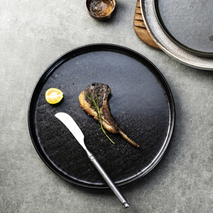 Vajilla Yayu para Servir en Restaurantes, Plato para Salsas, Ensaladas, Sushi, <span class=keywords><strong>Tapas</strong></span>, Tempura, Vajilla Glaseada, Plato de Color Negro Estilo Tailandés - Product Image 1