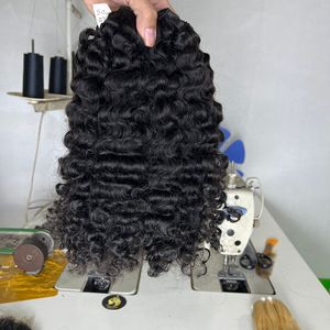 Tissage de cheveux bouclés birmans, cheveux humains bruts vietnamiens, noir naturel, texture douce et élastique, double tirage - Product Image 3