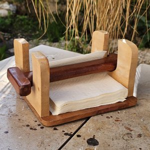 Porte-serviettes en bois naturel, support à mouchoirs multifonctionnel pour table, porte-serviettes rustique en bois pour la maison, le restaurant et l'hôtel - Product Image 4