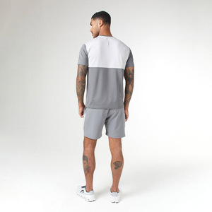 Ensemble de t-shirts de sport personnalisés avec logo, manches courtes, respirant, été, fitness, coton, vêtements d'entraînement, ensemble deux pièces pour hommes - Product Image 2