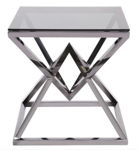 Modern Tempered <b>Glass</b> Coffee <b>Table</b> with Metal Frame Durable & Easy to Clean Living Room <b>Side</b> <b>Table</b> - Product Image 2