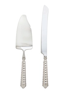 Cake Server and Knife Set with Hammered Gold Handles 2-Piece Non-Stick Pastry Tools - Product Image 2