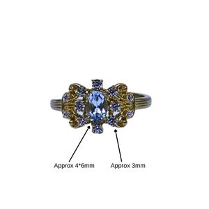 Anillo de Plata de Ley 925 Chapado en Oro con Turmalina Rosa y Topacio Blanco para Mujer, Joyería para Bodas - Product Image 6