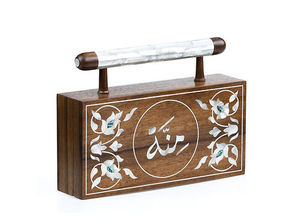 Pochette de soirée Heritage de luxe, faite à la main, en bois avec incrustation de nacre et finition polie, pour tenue de mariée, mariage - Product Image 2