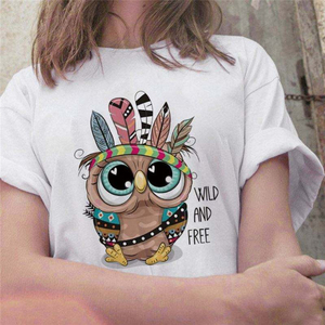 T-shirt d'été pour femme en gros, col rond, coupe ample, décontracté, à manches courtes, motif dessin animé populaire pour filles - Product Image 6