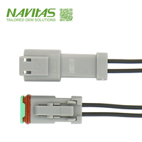 Steker Jantan 2 Pin Deutsch DT dan Soket Betina IP67 Tahan Air Tembaga Berlapis Timah 250V Kabel Harness Otomotif EV