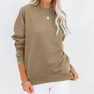 เสื้อสเวตเชิ้ตคอกลมสีบล็อกสำหรับผู้หญิง แขนยาว ผ้าถักผสมฝ้าย สไตล์ฤดูใบไม้ร่วง ทรงปกติ - Product Image 4