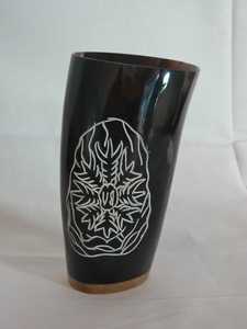 Verre à bière vintage gravé en forme de corne avec motif lion, écologique, FK GLOBAL IMPEX, pour la bière et les cocktails - Product Image 5