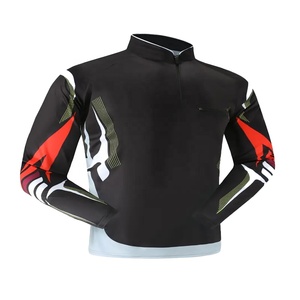 เสื้อผ้ากีฬาลำลองแบบยูนิเซ็กซ์ แขนยาว ป้องกันแสงแดด ทรงเข้ารูป คอตั้ง ซิปครึ่งตัว ผลิตจากโพลีเอสเตอร์/ไนลอน พิมพ์ลายด้วยเทคนิค Heat-Transfer - Product Image 2