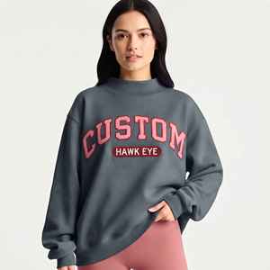 Sudadera de Felpa con Logotipo Personalizado de Fábrica para Mujer, Sudadera Holgada con Cuello Redondo, Transpirable, de Algodón Suave, para Mujer - Product Image 1