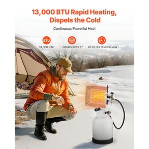 Riscaldatore a Gas Propano da 13000 BTU, Riscaldamento Rapido a 180 Gradi, Regolazione Graduale della Temperatura a Infrarossi - Product Image 2