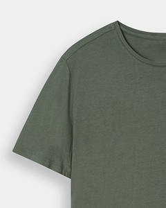 T-shirt en coton doux vert olive de haute qualité avec impression de logo personnalisé, respirant et durable, 100% coton, vente en gros, t-shirt pour homme - Product Image 4