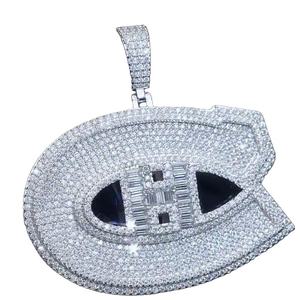 IGI Certified Moissanite Silver <b>Pendant</b> Iced Out Hip Hop Style Unique Design <b>Emerald</b> Cut Jewelry for Men - Product Image 3