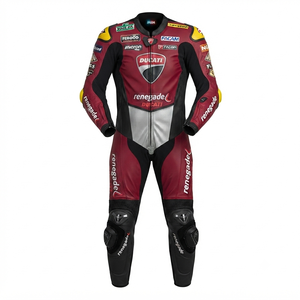 Traje de Carreras MotoCP Sean Emmett, Traje de Cuero de Una Pieza Premium para Pista con Protectores Deslizantes, Mono/Traje OEM con Certificación CE - Product Image 1