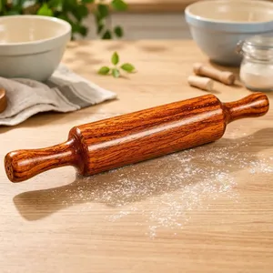 Rodillo de Madera de Acacia para Cocina, Rodillo de Madera Natural para Roti, Chapati, Paratha, Pizza, Herramienta para Hornear y Cocinar - Product Image 4