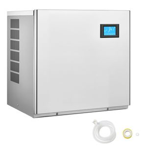 Fabbricatore di Ghiaccio Commerciale in Acciaio Inossidabile da 360 Libbre/Giorno, Autopulente, con Vassoio da 156 Cubetti e Dispenser Regolabile con Testa Erogatrice - Product Image 1