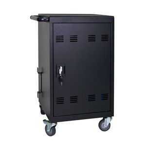 Carrello di ricarica per tablet e laptop da 32 bit in plastica con divisori per la gestione dei cavi, clip per cavi, supporti e cestello per dispositivi mobili - Product Image 5