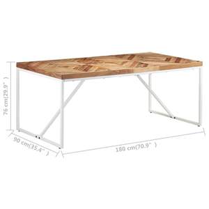 Table à manger en bois naturel avec pieds blancs - Product Image 6