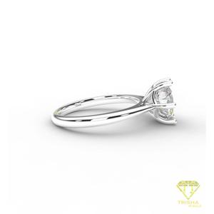 Trisha Jewels Oval Cut Lab Grown Diamond <b>Solitaire</b> Engagement <b>Ring</b> 925 <b>Silver</b> Rhodium Plated Vintage Style IGI Certified <b>Ring</b> - Product Image 6
