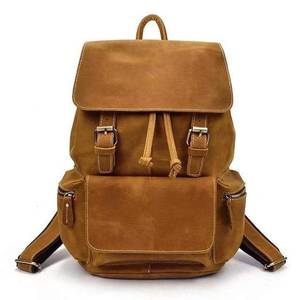 Distressed Genuine Leather Laptop <b>Backpack</b> <b>Waterproof</b> Anti-Theft Travel Rucksack Rugged Leather Bag LBP-0360 - Product Image 2