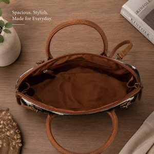 Premium Handmade Single Strap Hair-On Hide Genuine Leather Women's <b>Handbag</b> | Western Cowhide Shoulder Tote Bag | Vintage Travel - Product Image 4
