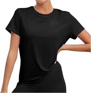 T-shirt pour femme à col rond, personnalisable, en gros, uni, doux, respirant, en jersey de coton, pour la gym, l'entraînement et le sport - Product Image 1