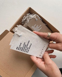 Wholesale Handmade Paper Brand Labels for Clothing and Gift Twine Customized Printed with Logo Hangtags Accessories and Gift Use - Product Image 2