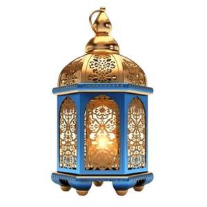 Linterna árabe de metal decorada con luz, linternas tradicionales y antiguas para celebrar la llegada del mes de Ramadán. - Product Image 2