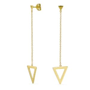 Boucles d'oreilles pendantes géométriques plaquées or unisexe, bijoux tendance en alliage - Product Image 5