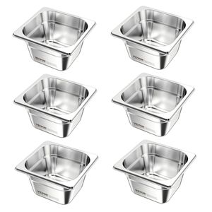 6 confezioni da 1/6 piani in acciaio inox, - Product Image 1