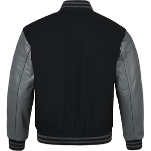 Hot Selling Men's 100% Cotton College Baseball Versity <b>Jacket</b> Embroidered Logo Front <b>Winter</b> Coated Woolen Fabric OEM Service - Product Image 2